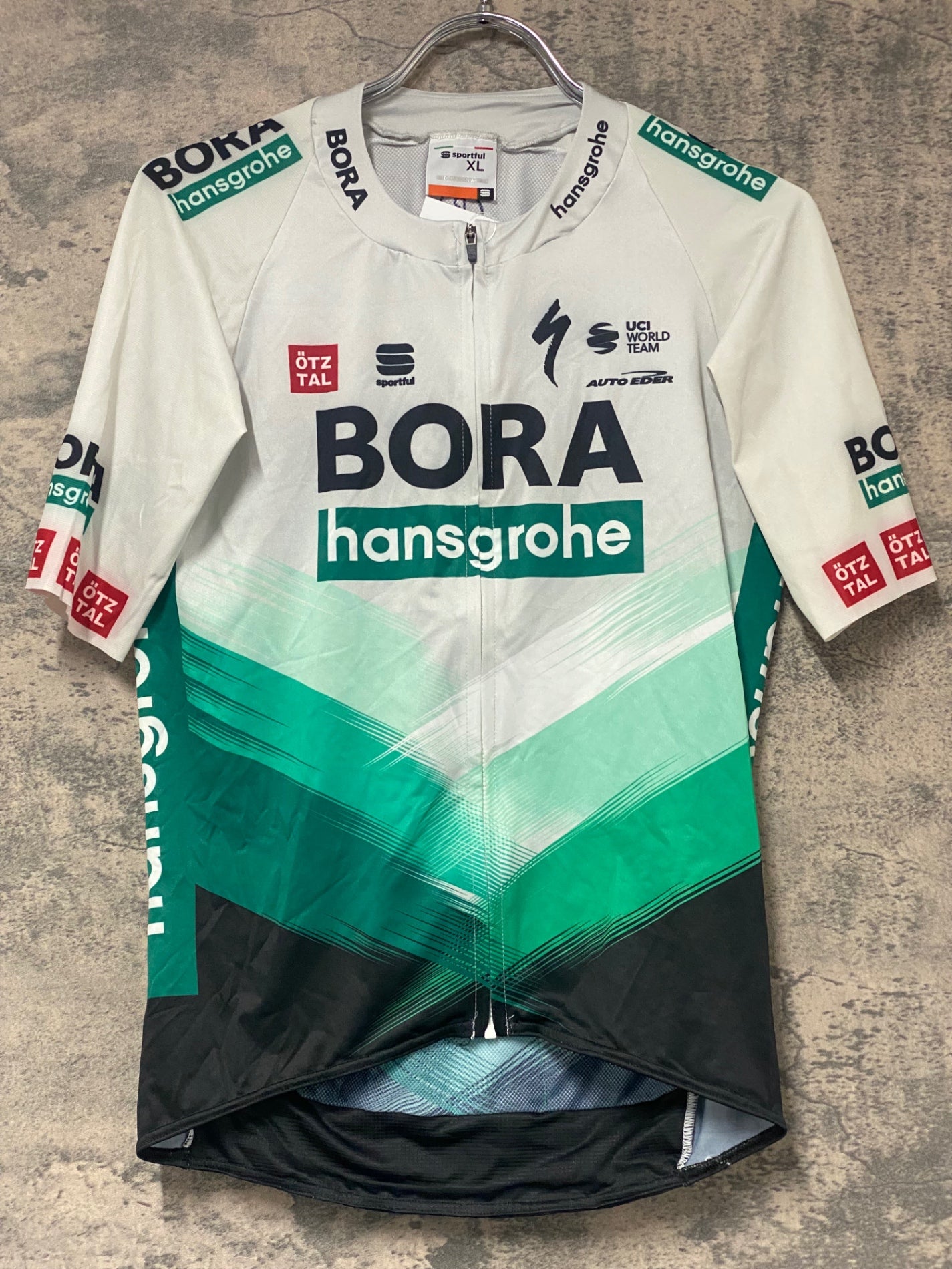 KJ822 スポーツフル sportful 半袖 サイクルジャージ 白 緑 XL BORA