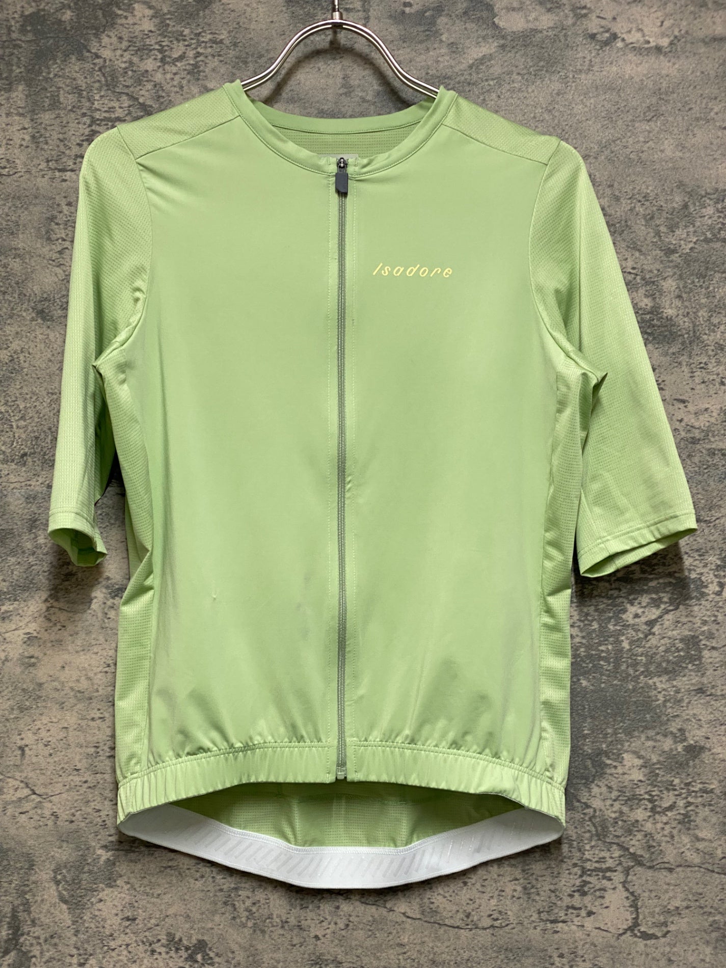 JQ127 イザドア Isadore DEBUT JERSEY 半袖 サイクルジャージ 黄緑 M
