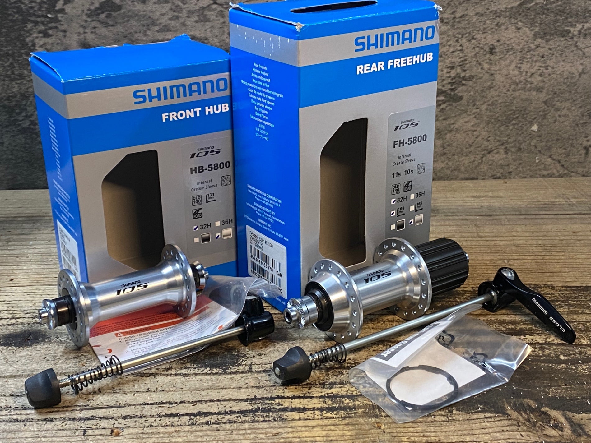 JW620 シマノ SHIMANO 105 HB/FH-5800 前後ハブセット 32H シルバー