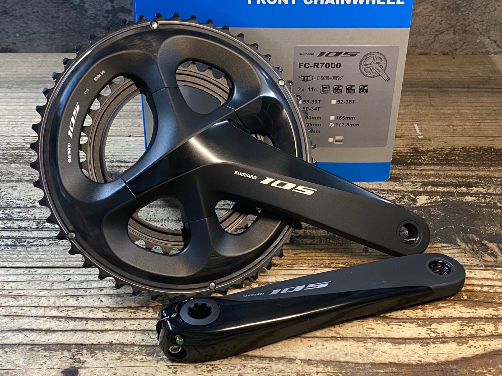 JR646 シマノ SHIMANO 105 FC-R7000 クランクセット 52/36T 172.5mm 黒