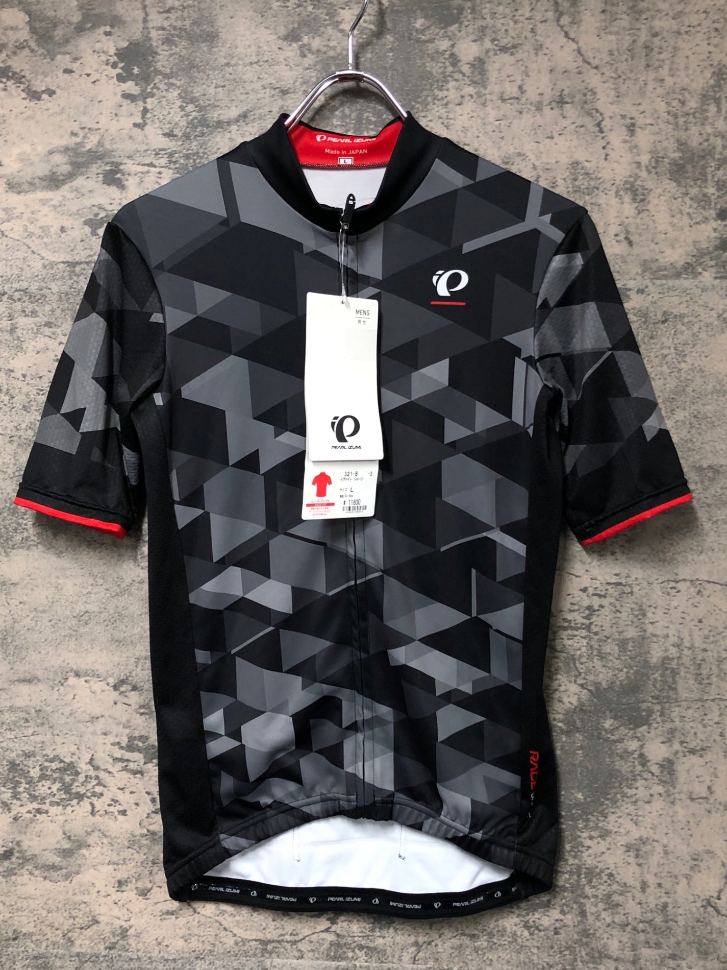 JU068 パールイズミ PEARL iZUMi 半袖 サイクルジャージ 黒 グレー L