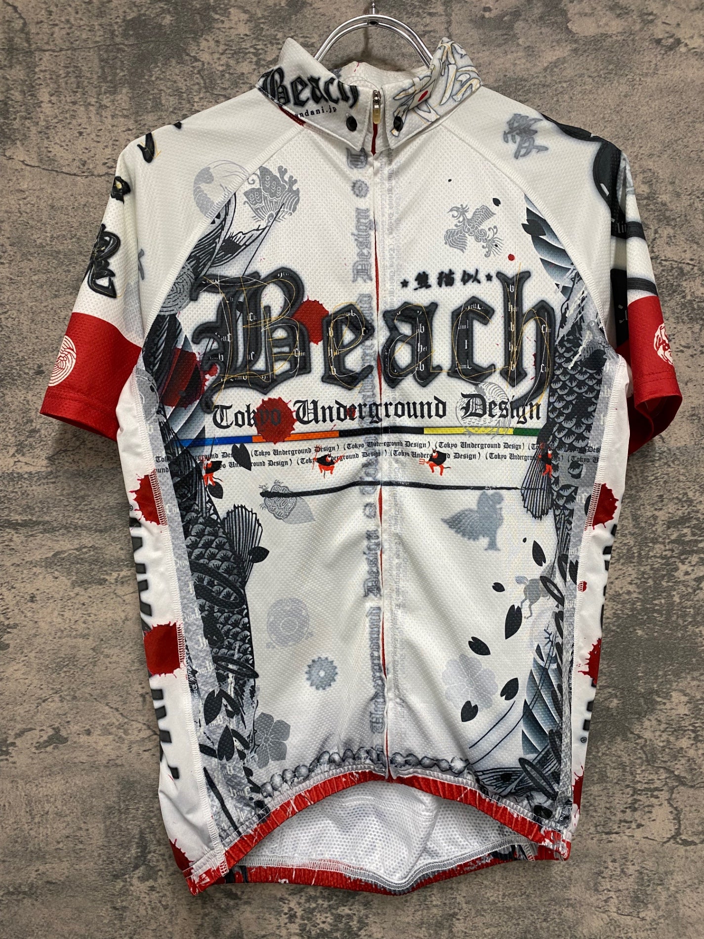 JP389 パンダーニ PANDANI 襟付 半袖 サイクルジャージ 白 ※サイズタグ