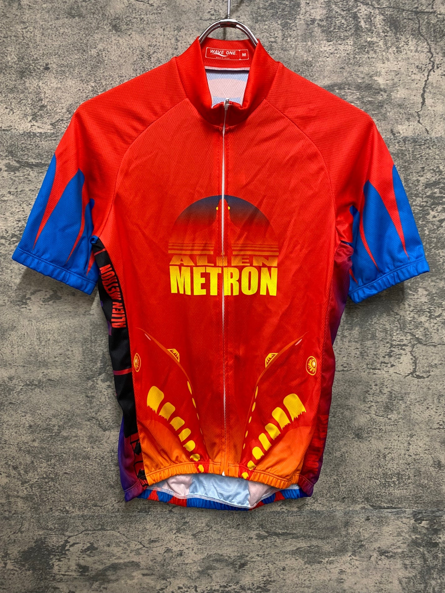 JM268 ウェイブワン WAVE ONE 半袖 サイクルジャージ 赤 青 M
