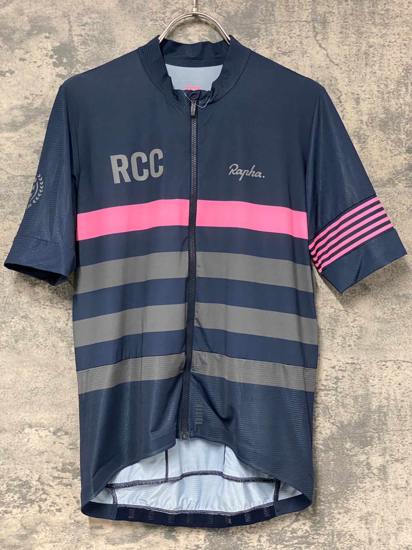 KK536 ラファ Rapha RCC PRO TEAM JERSEY 半袖 サイクルジャージ 紺 L