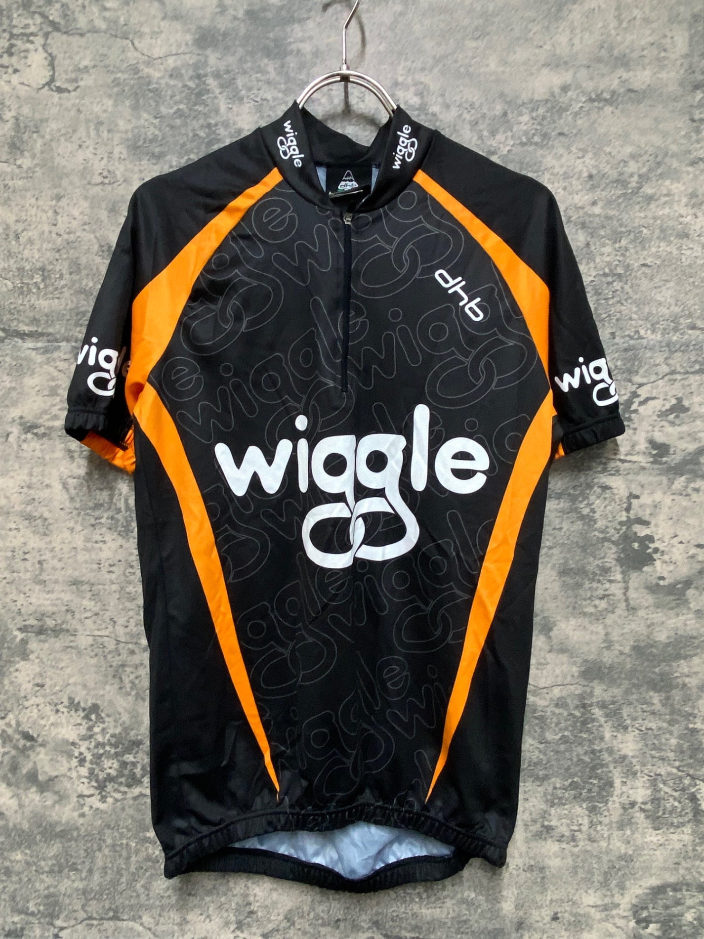 KF479 dhb ハーフジップ 半袖 サイクルジャージ 黒 オレンジ S Wiggle