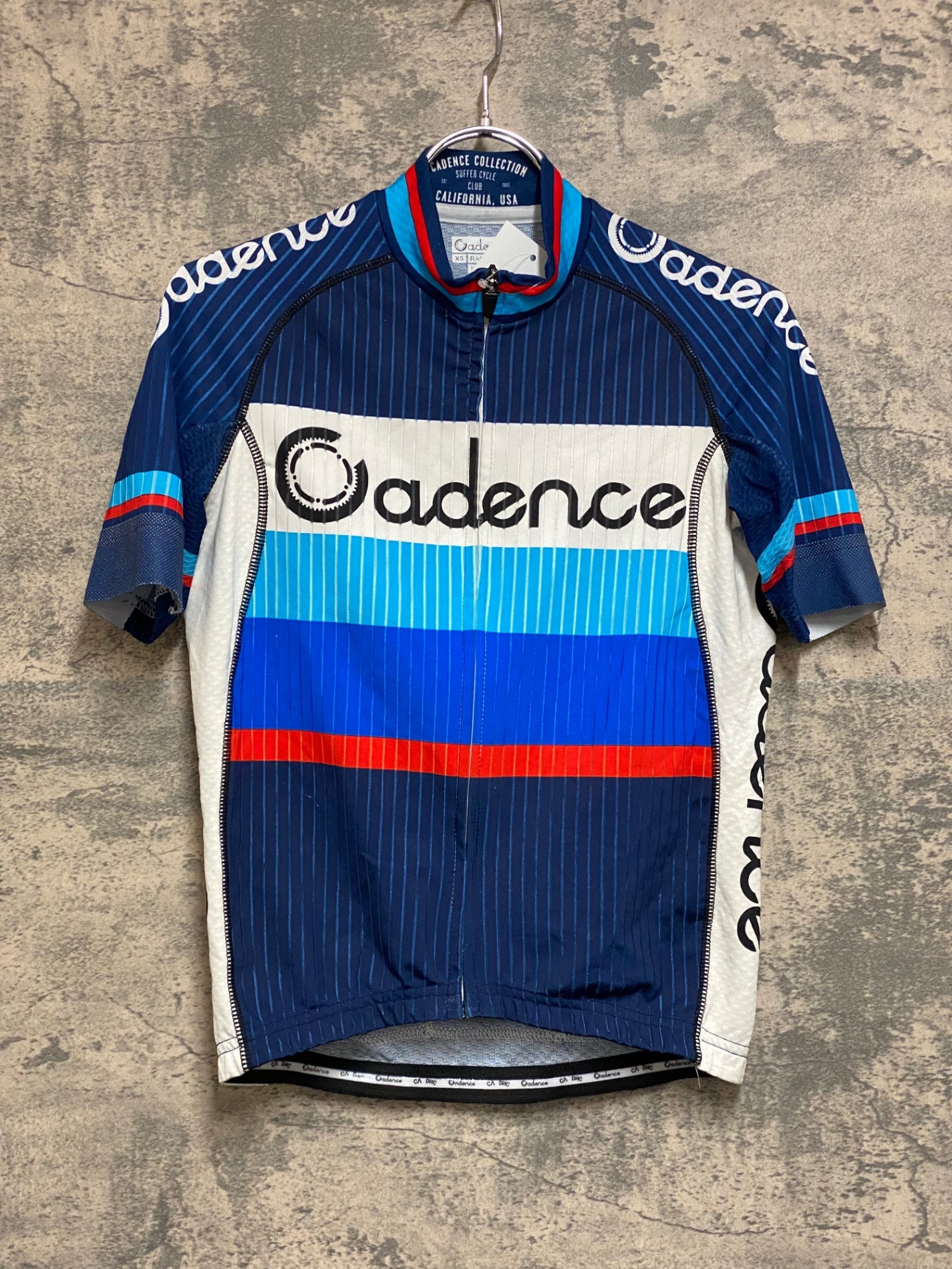 JQ507 ケイデンス Cadence RACE FIT 半袖サイクルジャージ 青 XS