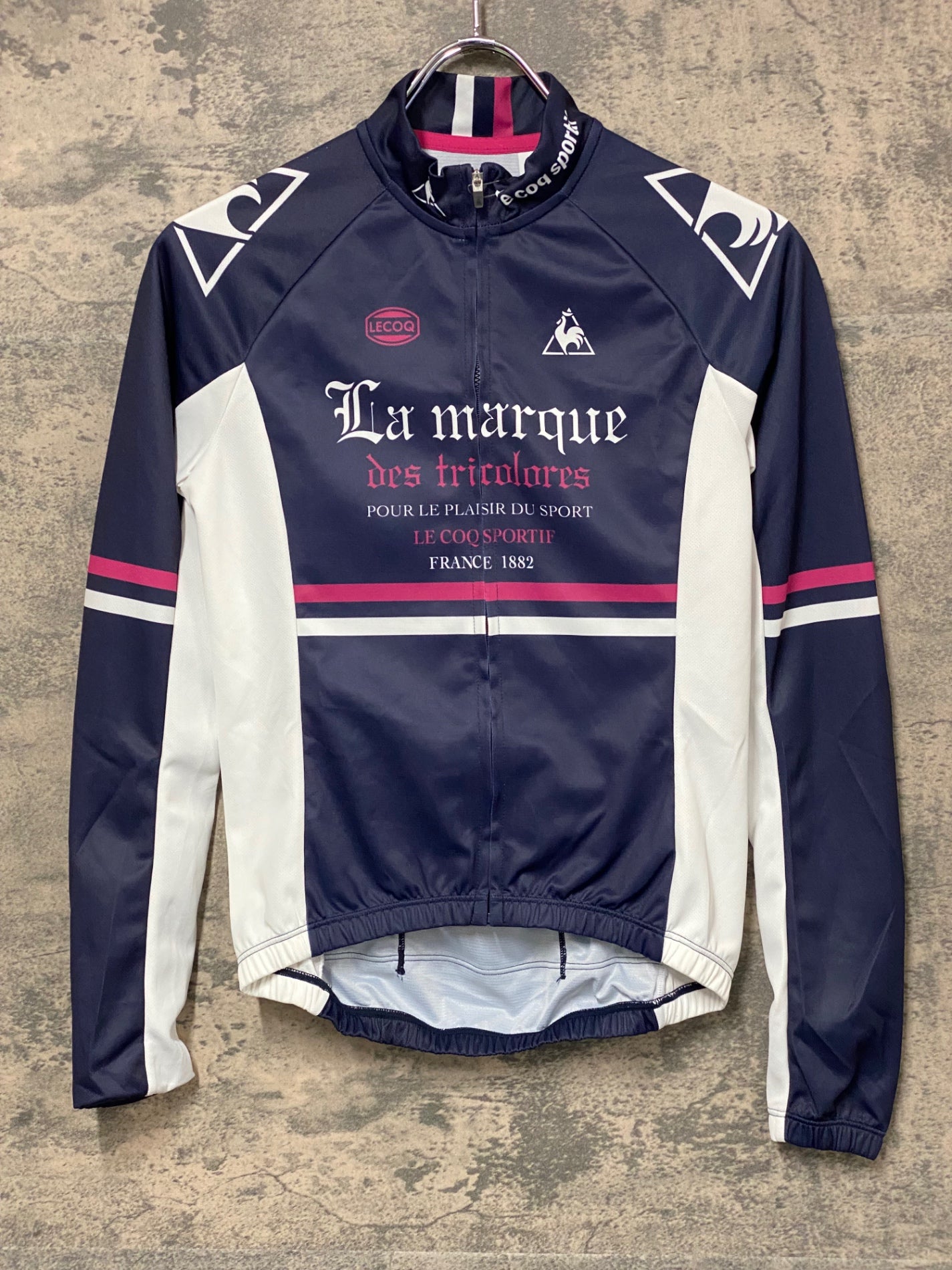 JT496 ルコックスポルティフ le coq sportif 長袖 サイクルジャージ 紺