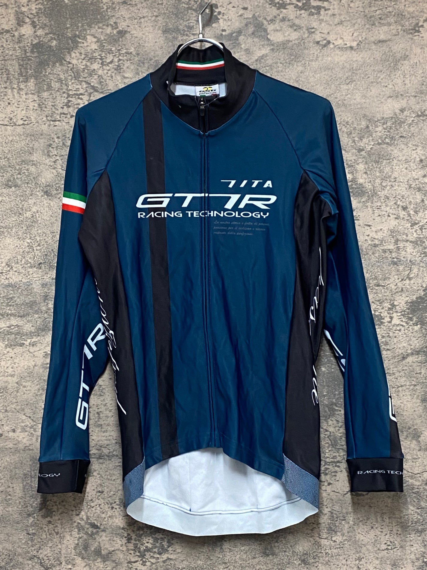 KP733 ジェッセージ GSG 7ITA 長袖 サイクルジャージ 紺 M 裏起毛