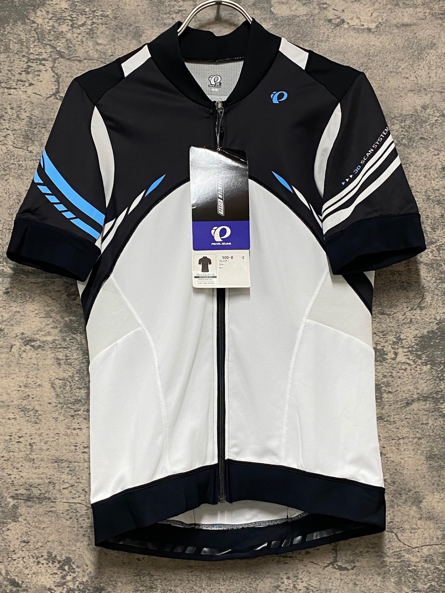 JS468 パールイズミ PEARL iZUMi 半袖 サイクルジャージ 黒 白 L