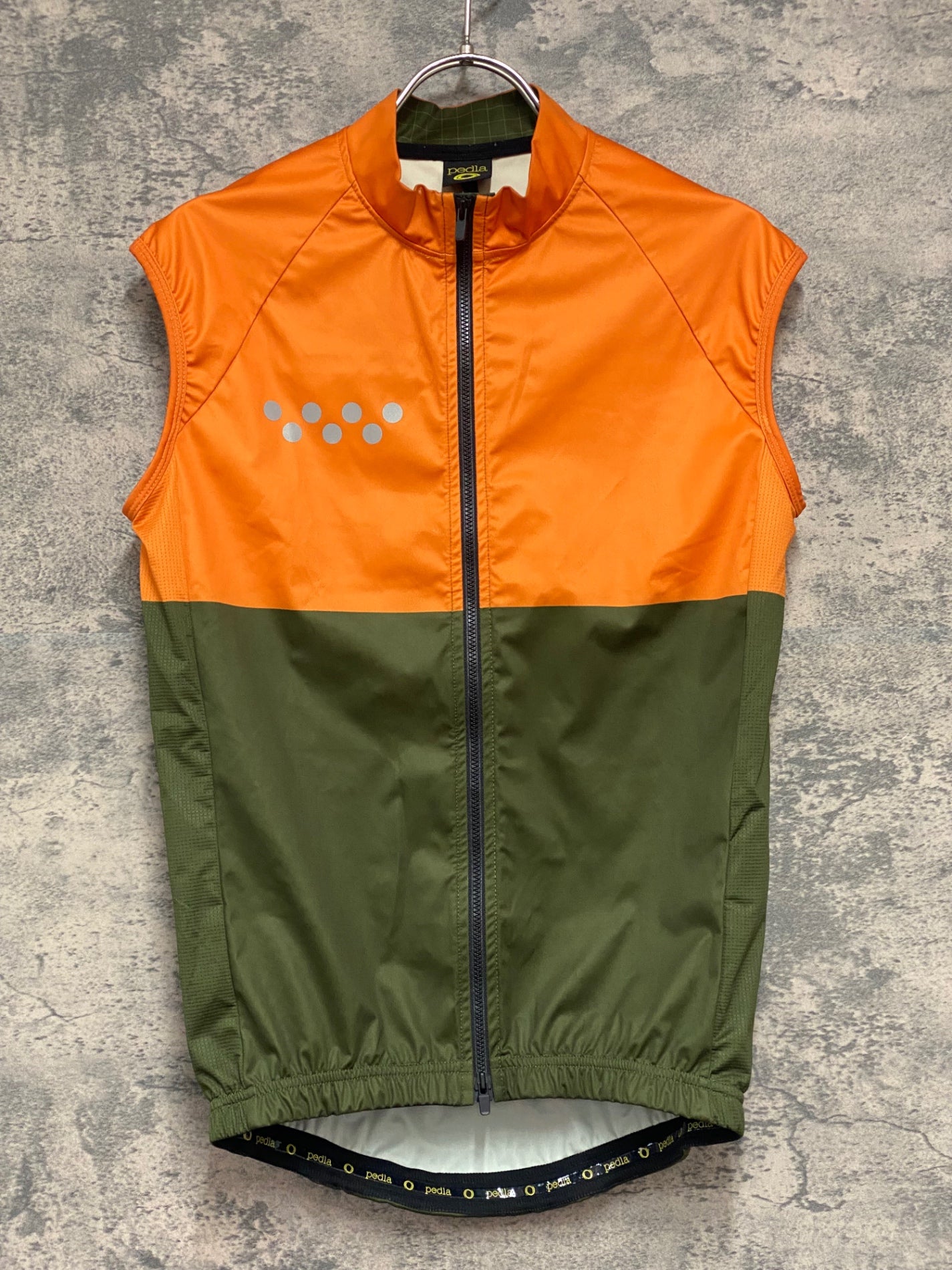JX119 ペドラ pedla サイクルベスト ジレ オレンジ オリーブ S – BICI