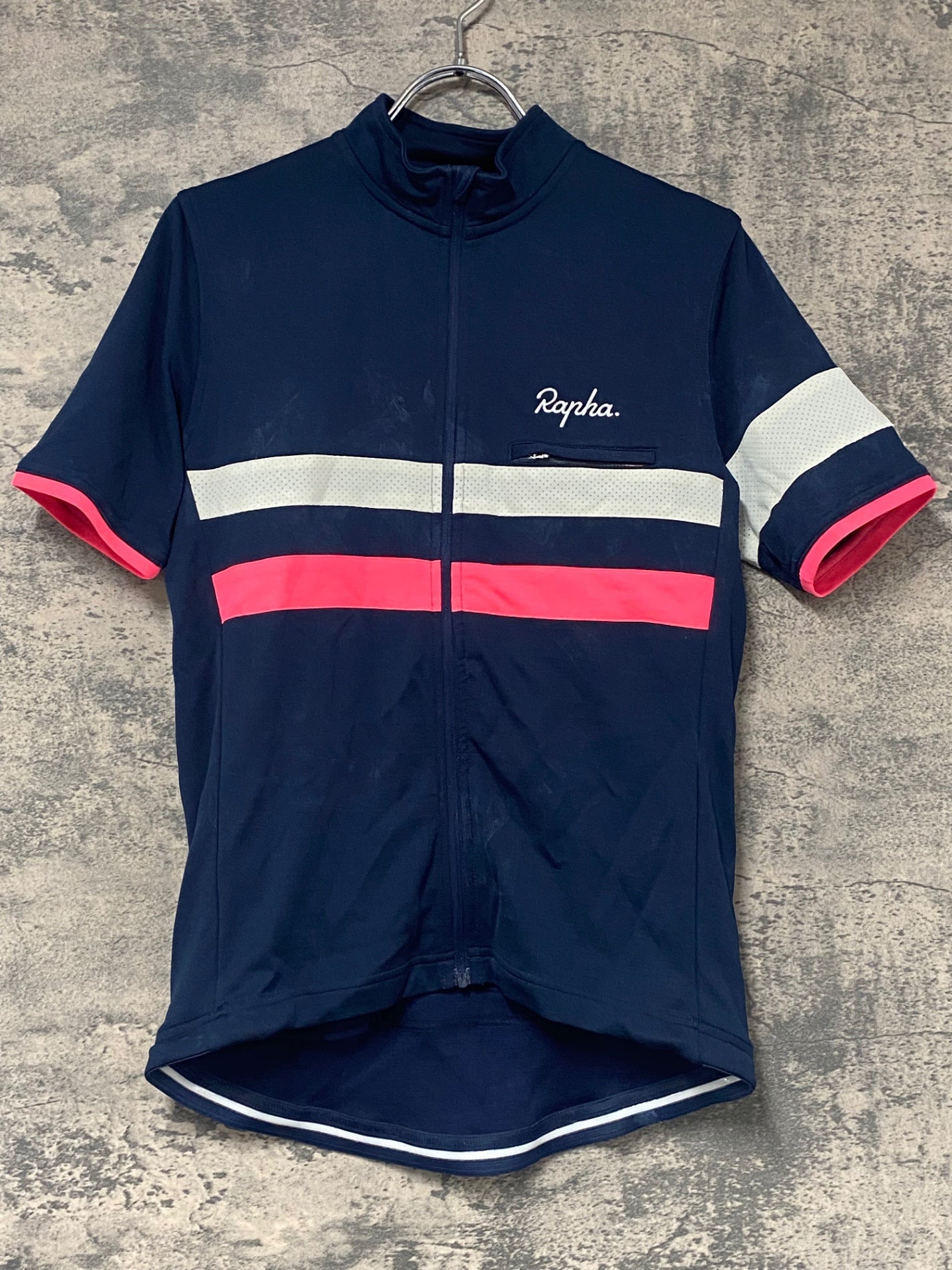 【美品】Rapha ラファ BREVET JERSEYジャージ M KI169 ラファ Rapha BREVET JERSEY 長袖 サイクルジャージ ネイビー M