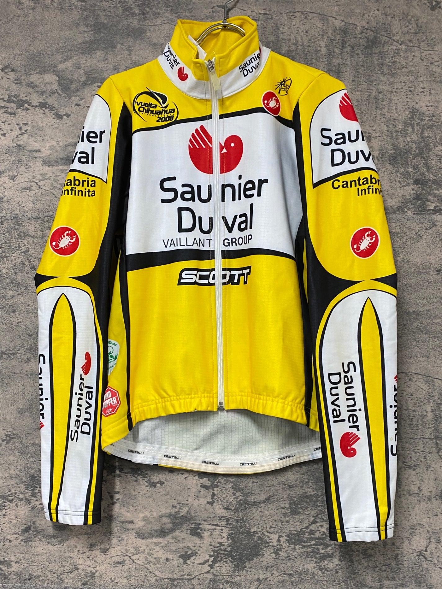 JF428 カステリ CASTELLI 裏起毛 長袖 サイクルジャケット 黄色 L