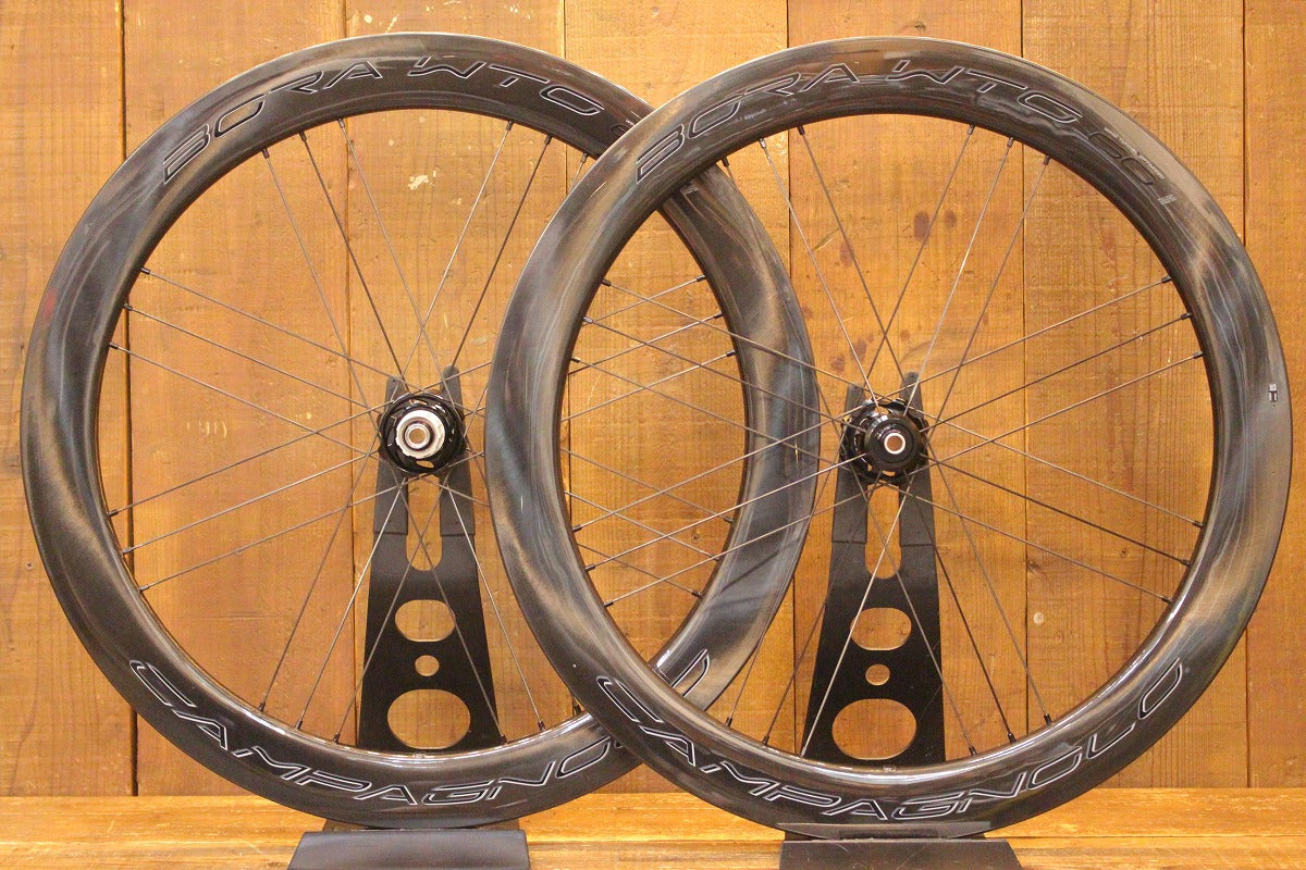 年末セール! カンパニョーロ Campagnolo ボーラ BORA WTO 60 DB カーボン チューブレス ディスク ホイールセット シマノ  11s/12s ワイド 19C 【芦屋店】