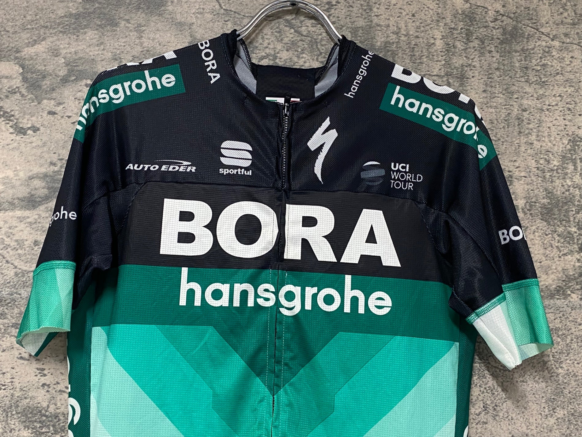BORA - hansgrohe サイクルジャージ ブラック KJ811 スポーツフル sportful 半袖 サイクルジャージ 黒 緑 L BORA