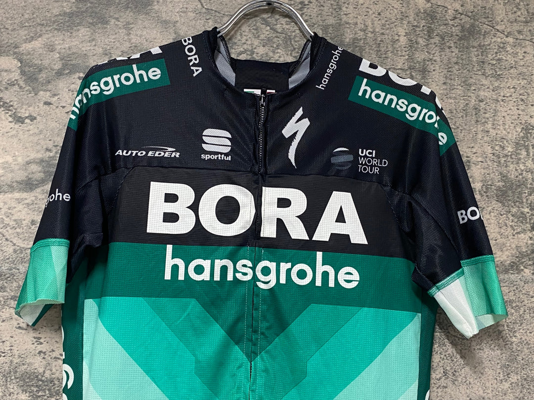 KJ811 スポーツフル sportful 半袖 サイクルジャージ 黒 緑 L BORA hansgrohe