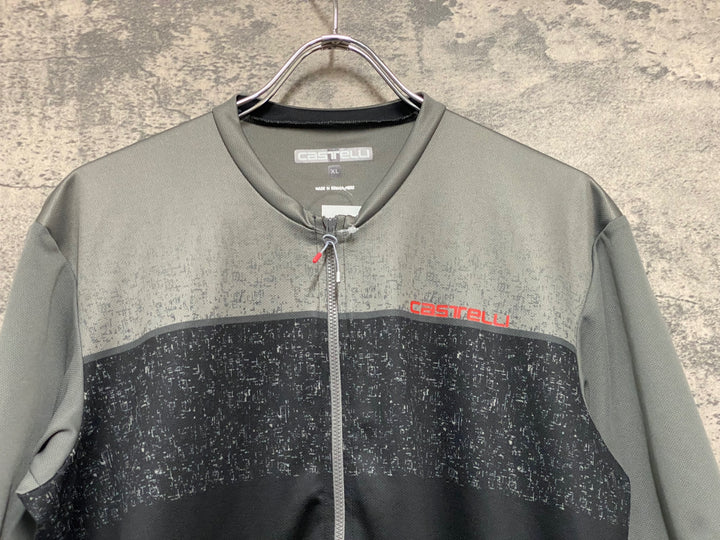 JJ187 カステリ CASTELLI 半袖 サイクルジャージ 黒 グレー XL