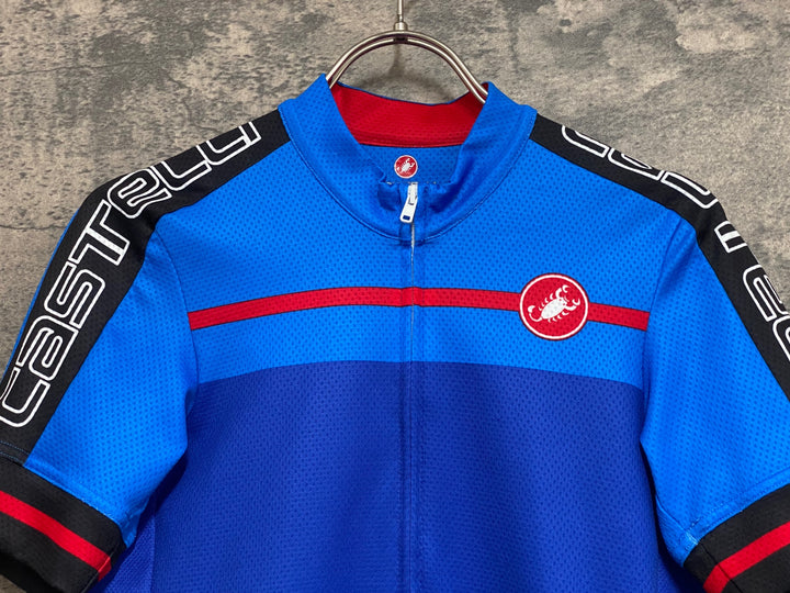 KF621 カステリ CASTELLI 半袖 サイクルジャージ 青 S