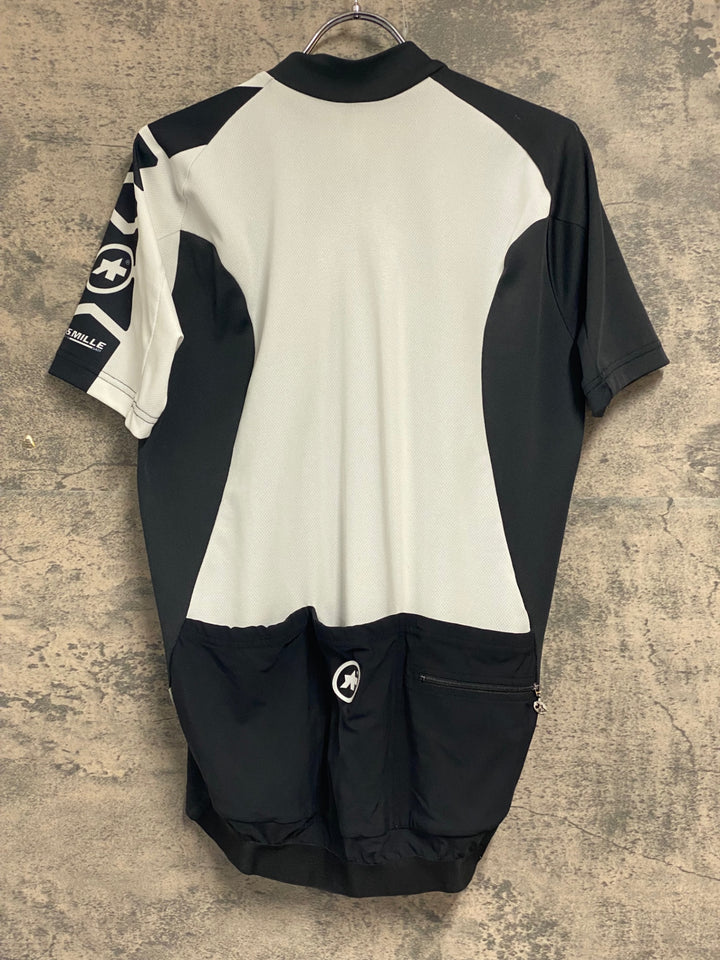 JW291 アソス ASSOS S5.MILLE 半袖 サイクルジャージ 白/黒 L ※ほつれあり