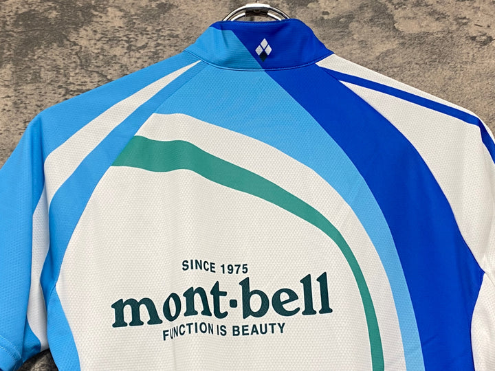 JZ426 モンベル mont-bell 半袖 サイクルジャージ 白 青 M