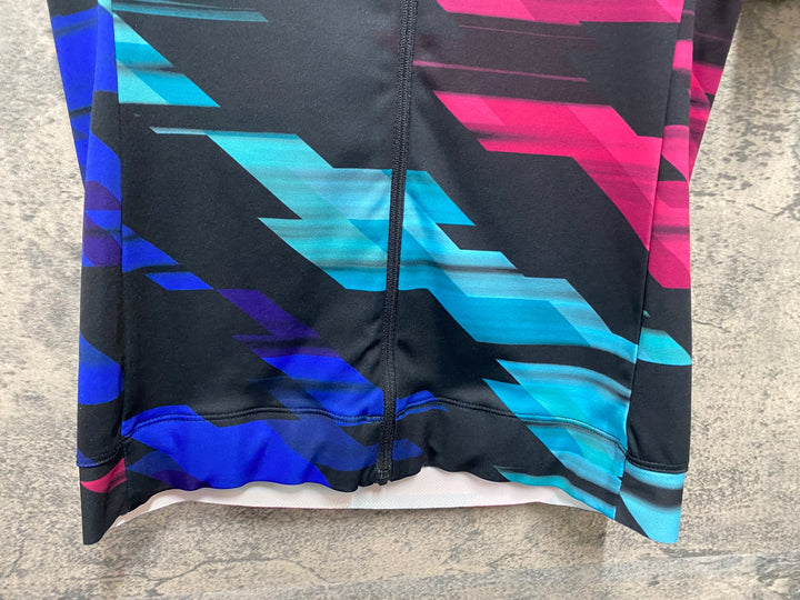 KB948 ラファ Rapha CANYON SRAM CORE JERSEY 半袖 サイクルジャージ 黒 赤 総柄 XS