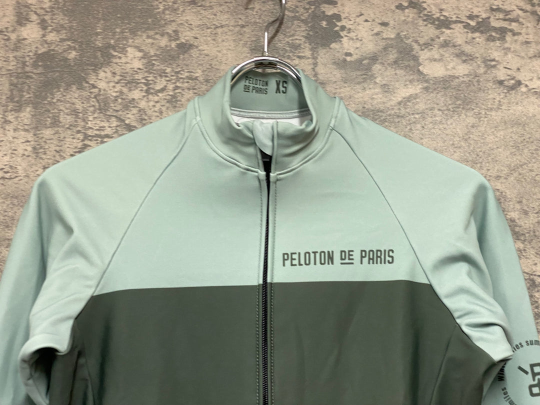 JJ320 プロトンドパリ PELOTON DE PARIS 長袖サイクルジャケット 緑 XS 裏起毛