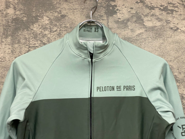 JJ320 プロトンドパリ PELOTON DE PARIS 長袖サイクルジャケット 緑 XS 裏起毛