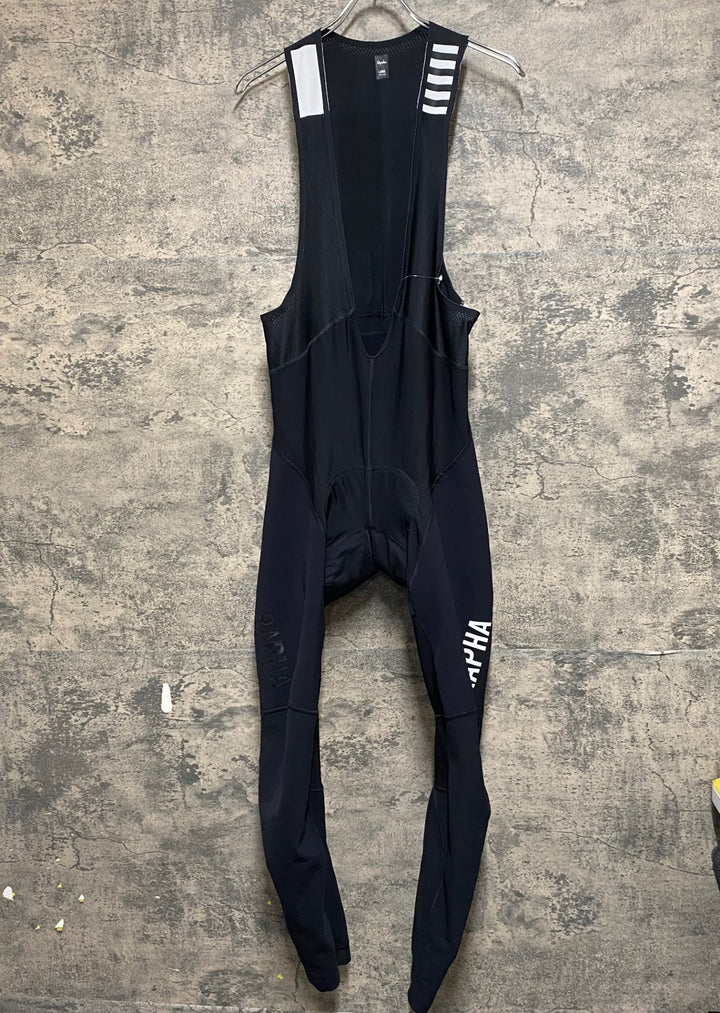 KN639 ラファ Rapha PRO TEAM WINTER TIGHTS WITH PAD ビブタイツ 黒 L 裏起毛 ※接着剥がれのためジャンク