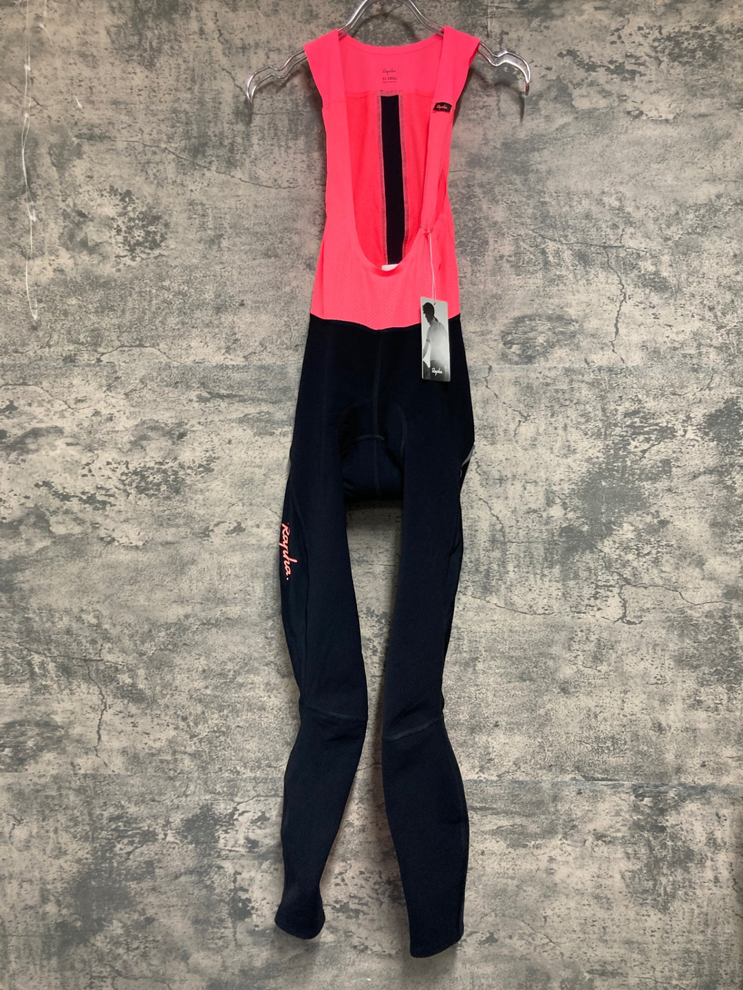 JE272 ラファ Rapha SOUPLESSE WINTER TIGHTS WITH PAD ビブタイツ ブラック ピンク レディース XXS