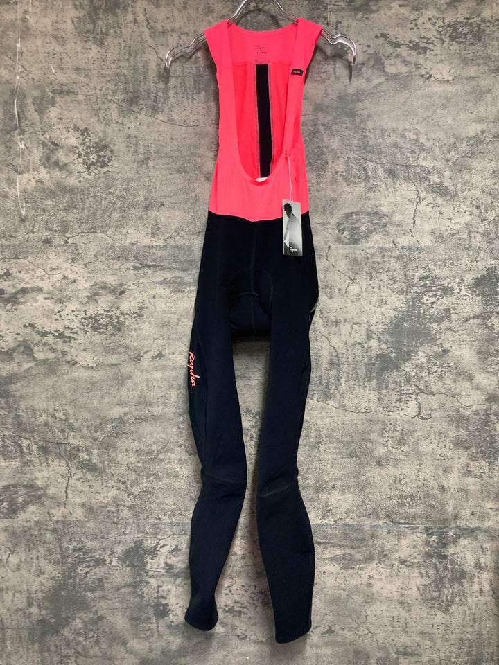 JE272 ラファ Rapha SOUPLESSE WINTER TIGHTS WITH PAD ビブタイツ ブラック ピンク レディース XXS