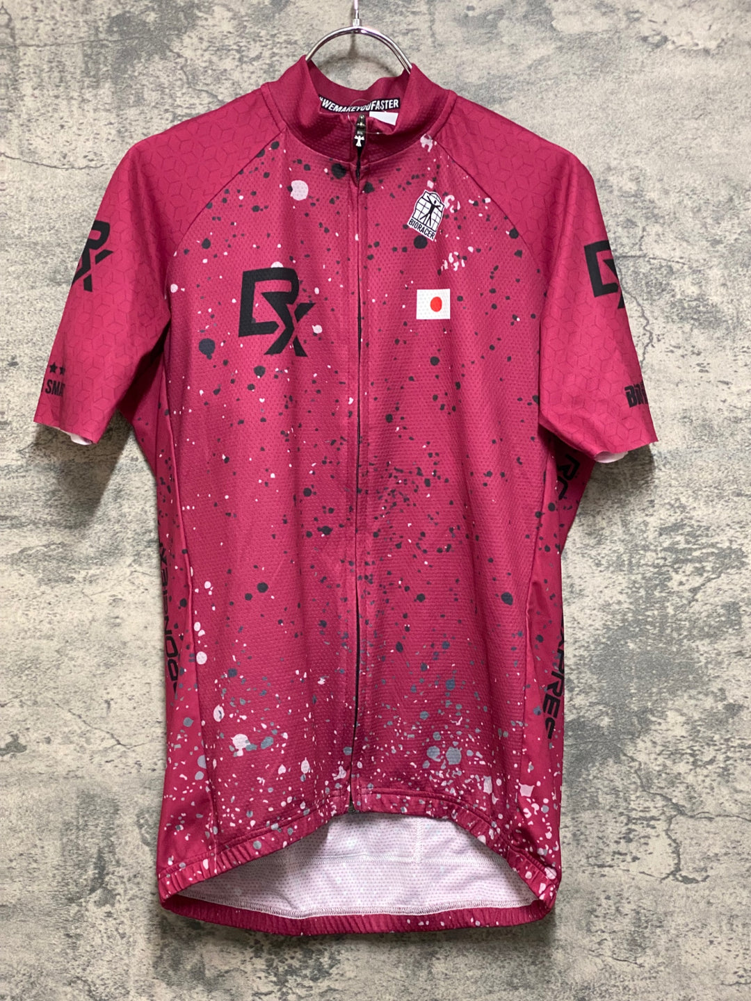 JO504 ビオレーサー BIORACER 半袖 サイクルジャージ ピンク 4/L チームジャージ ROPPONGIEXPRESS