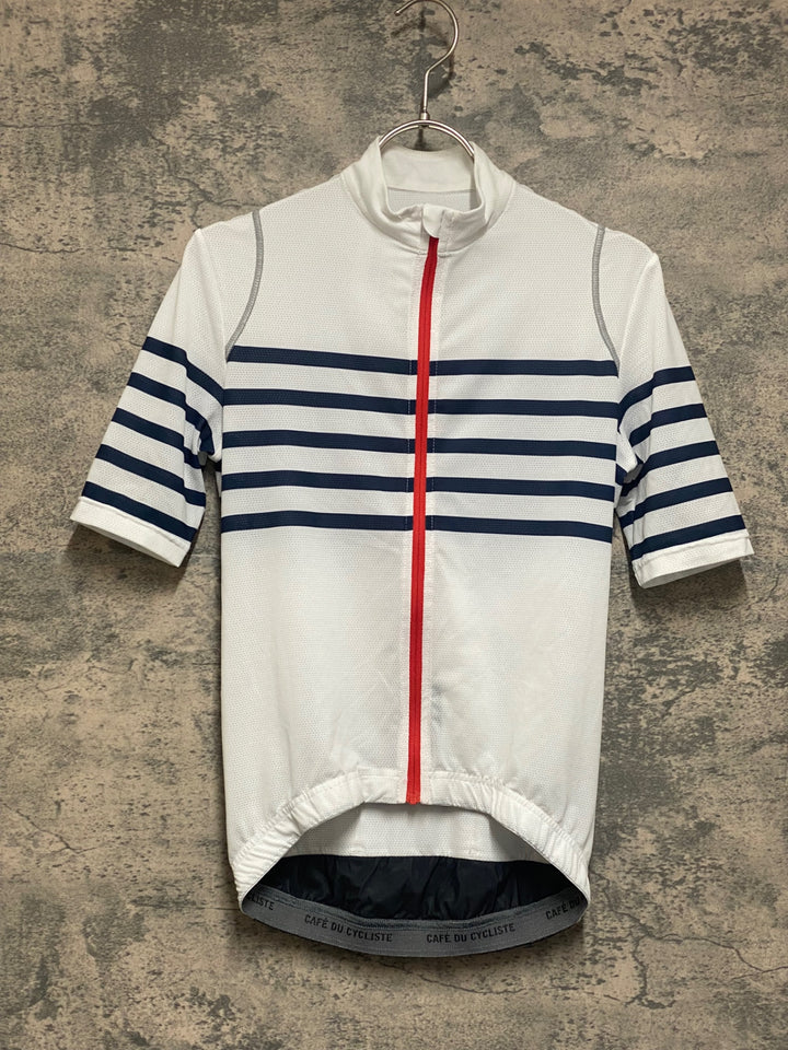 JR930 カフェドシクリステ CAFE DU CYCLISTE AUDAX 半袖 サイクルジャージ 白 ボーダー XS