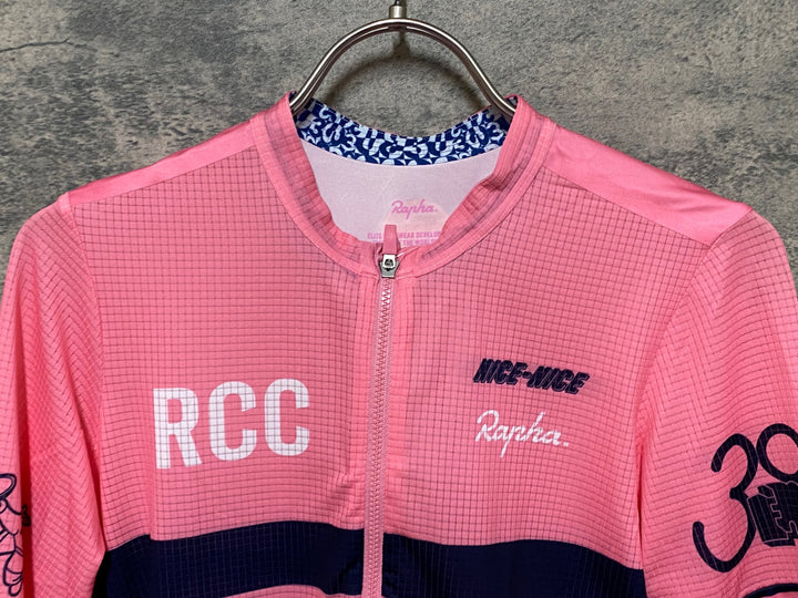 JP160 ラファ Rapha ETAPE 2021 MEN'S RCC PT FLYWEIGHT JERSEY 半袖 サイクルジャージ ピンク S ※シミ