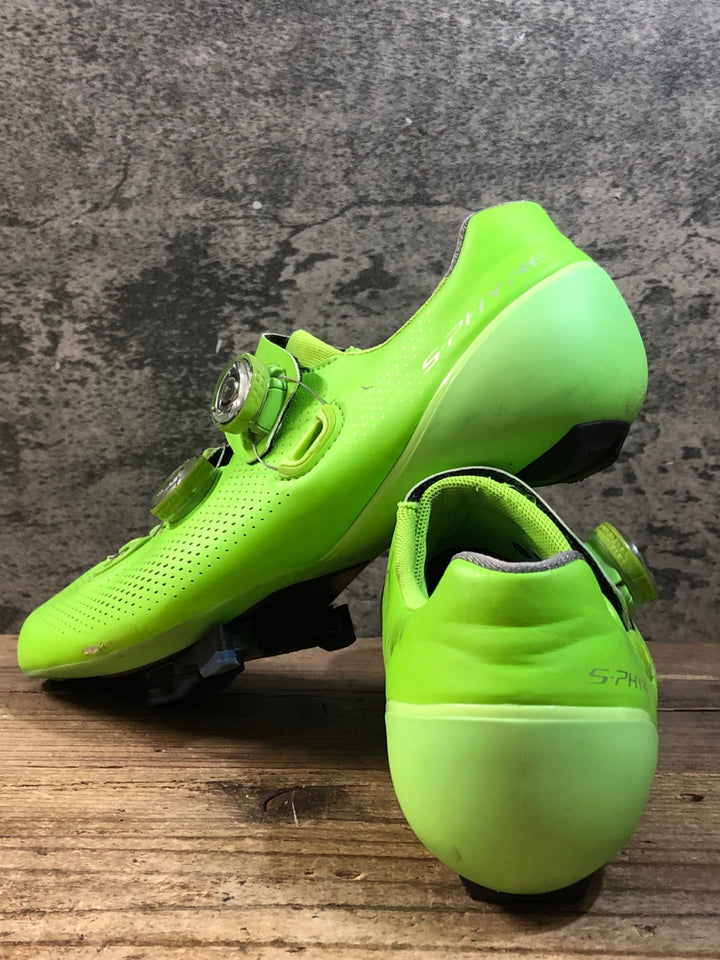 KI032 シマノ SHIMANO SH-RC901 ビンディングシューズ SPD-SL EU42 蛍光イエロー
