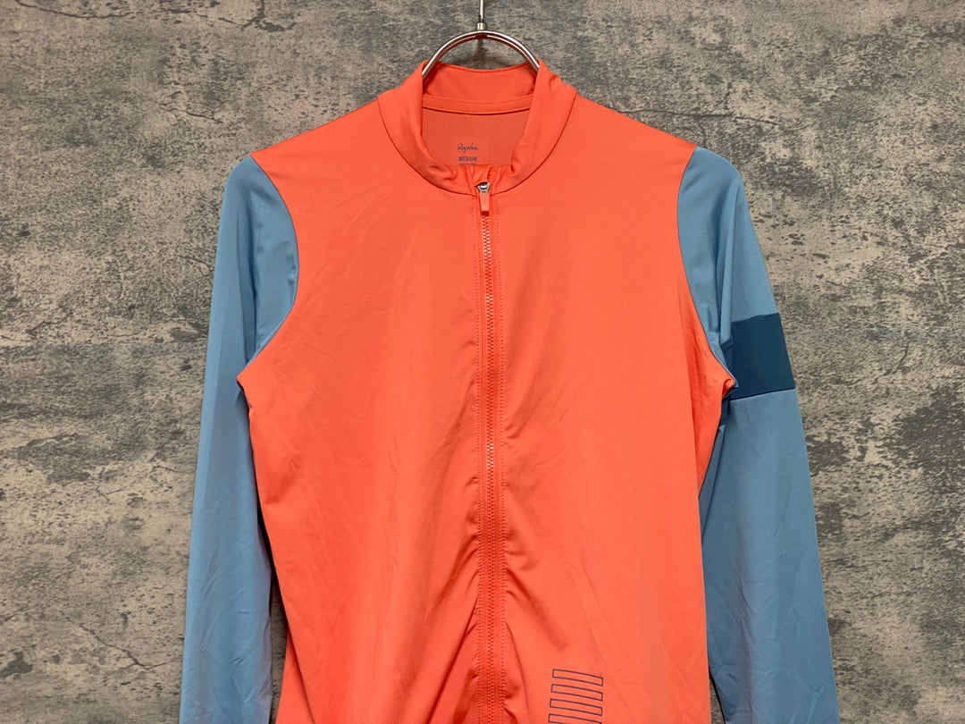 KC760 ラファ Rapha LONGSLEEVE JERSEY 長袖 サイクルジャージ オレンジ 水色 M