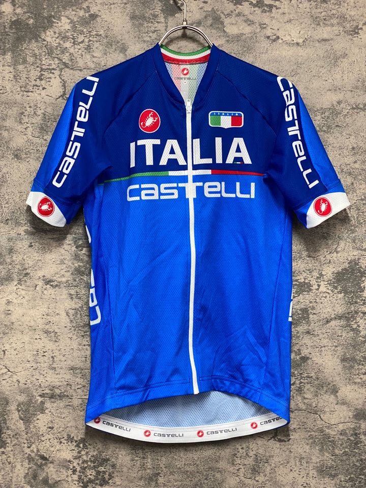 KJ761 カステリ CASTELLI 半袖 サイクルジャージ 青 M