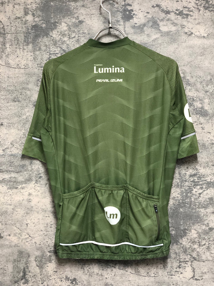 KL491 パールイズミ PEARL iZUMi Triathlon LUMINA 半袖 サイクルジャージ 緑 L
