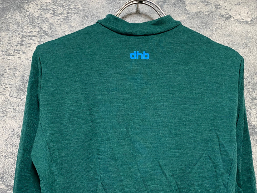 KD438 dhb 長袖 サイクルジャージ 緑 S 裏起毛