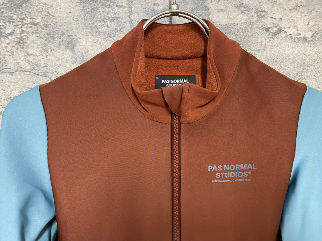 JY486 パスノーマルスタジオ PAS NORMAL STUDIOS Mechanism Thermal Long Sleeve Jersey 長袖 サイクルジャージ オレンジ スカイブルー S 裏起毛