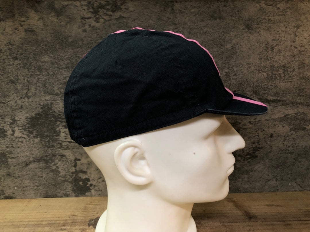 JO053 ラファ RAPHA CAP サイクルキャップ 黒 ピンク M-L