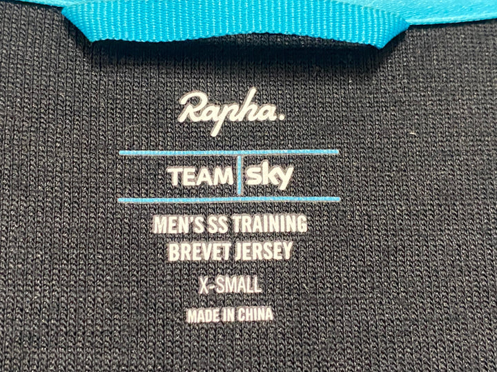 JV168 ラファ Rapha BREVET JERSEY 半袖 サイクルジャージ 黒 XS
