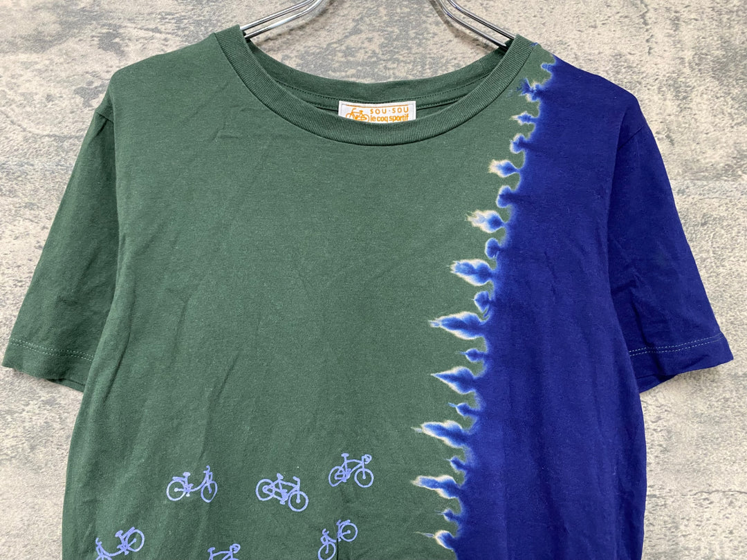 JH173 SOU・SOU le coq sportif 近清 半袖 Tシャツ ネイビー オリーブ S