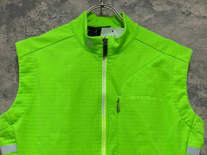 KC817 エンデュラ ENDURA ジレ サイクルベスト 緑 S 裏起毛