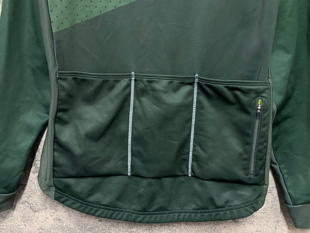 KJ095 dhb 長袖 サイクルジャケット 緑 L 裏起毛