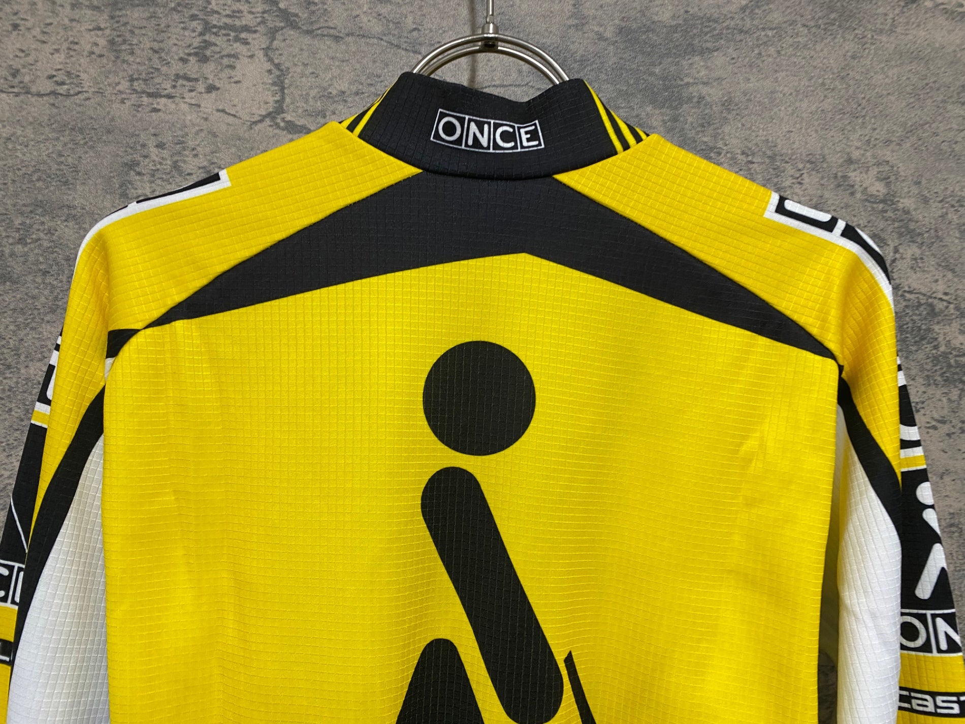 JE767 カステリ CASTELLI 長袖 サイクルジャージ 黄 M 裏起毛 ONCE