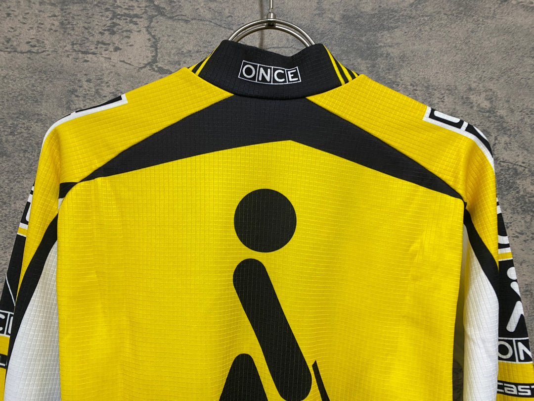 JE767 カステリ CASTELLI 長袖 サイクルジャージ 黄 M 裏起毛 ONCE