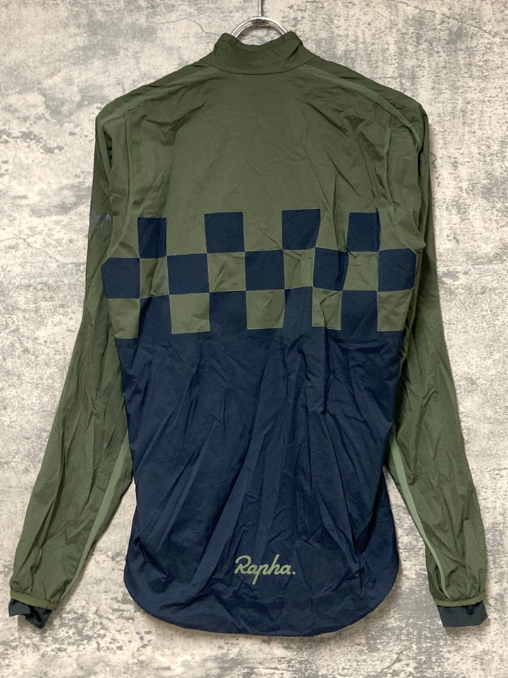 JW707 ラファ Rapha CHECK CLASSIC WIND JACKET 長袖 ウィンドブレーカー 黒 カーキ XS