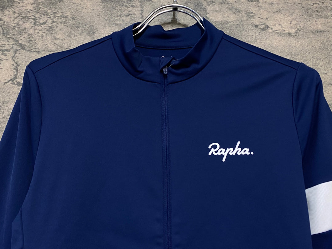 KI809 ラファ Rapha MEN'S CORE THERMAL LONG SLEEVE JERSEY 長袖 サイクルジャージ 紺 S 裏起毛