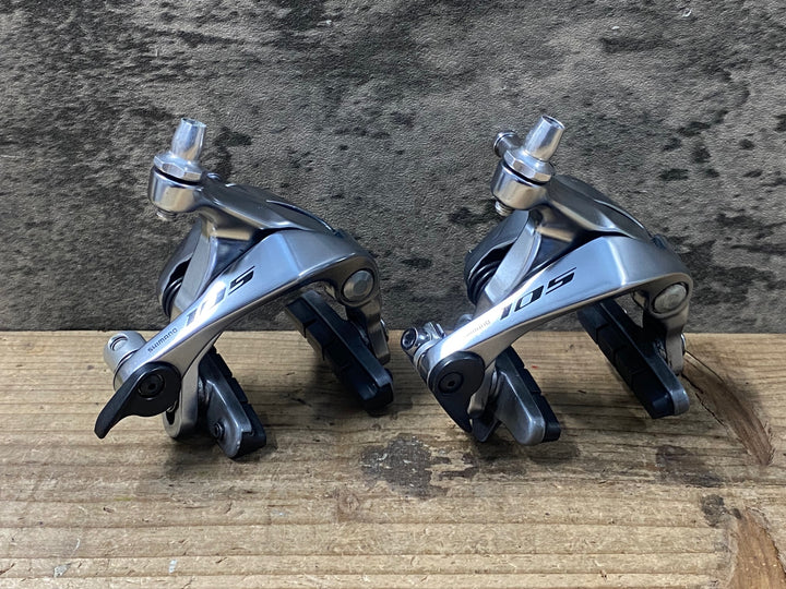 JV198 シマノ SHIMANO 105 BR-R7000 ブレーキキャリパー シルバー 前後セット ※社外アジャスター
