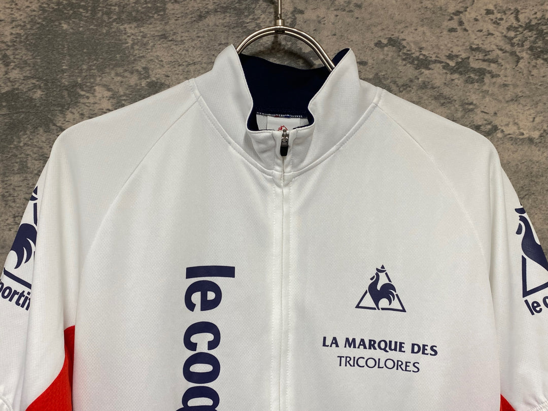 KA120 ルコックスポルティフ le coq sportif 半袖 サイクルジャージ 白 赤 L