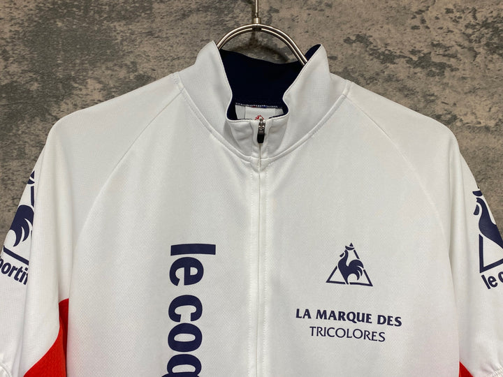 KA120 ルコックスポルティフ le coq sportif 半袖 サイクルジャージ 白 赤 L